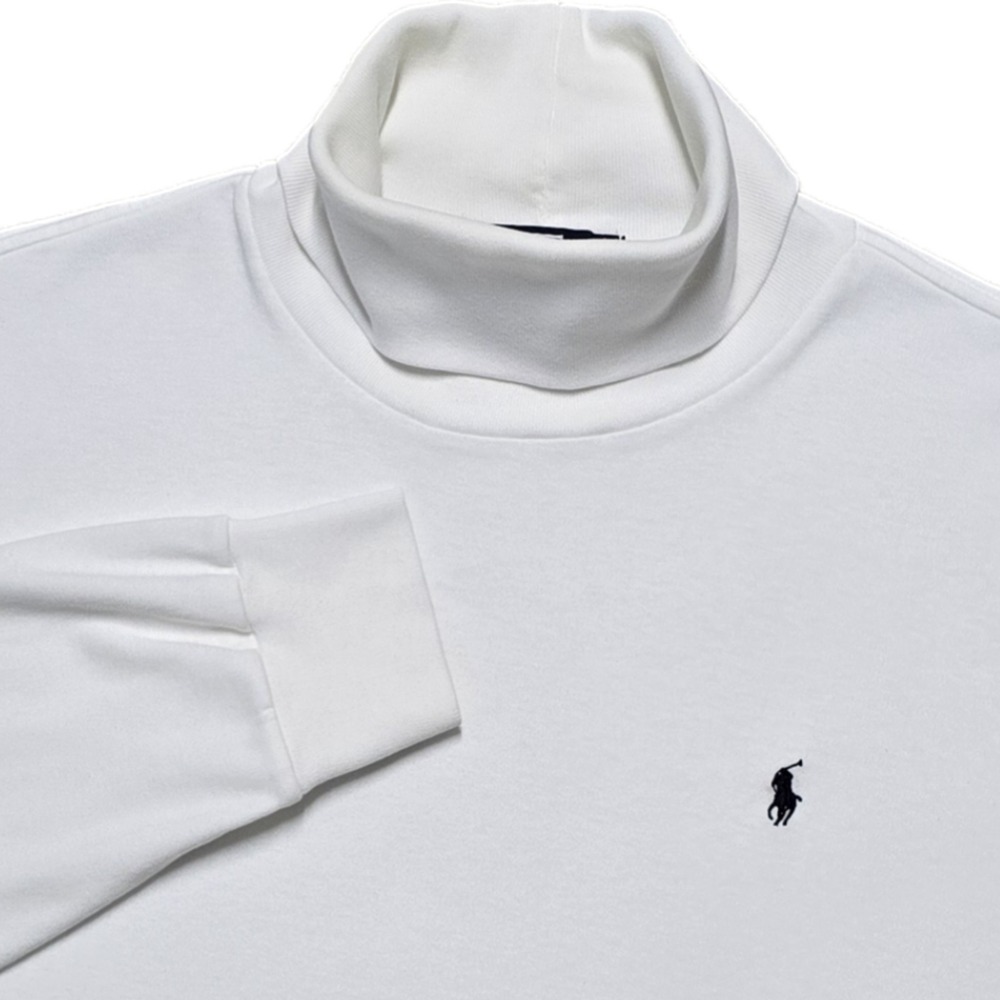 VTG 90s Polo Ralph Lauren White Mens XL Turtleneck Shirt Made In USA Long Sleeve